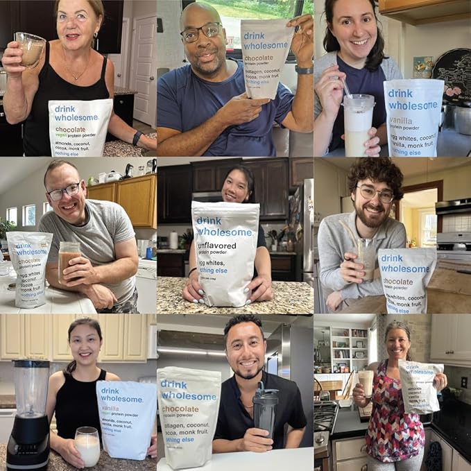 drink wholesome Unflavored Egg White Protein Powder | for Sensitive Stomachs | Gut Friendly | Dairy Free | Low FODMAP | No Artificial Sweeteners | No Bloating or Gas | No Constipation or Diarrhea