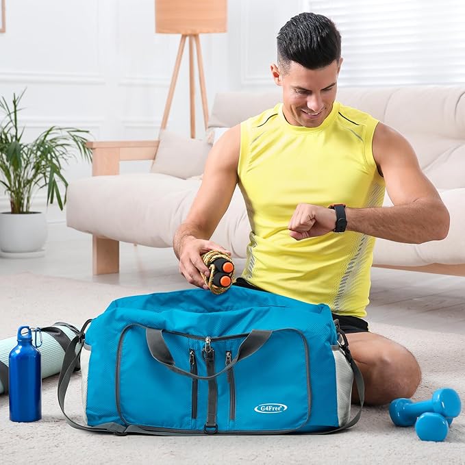 G4Free 40L/65L Foldable Duffel Bag, Water-Repellent Travel Backpack, Lightweight Carry Bag for Overnight Weekender Sports Men Women