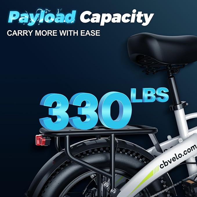 DriftGod Folding Electric Bike for Adults – 1000W Motor, 20"x3" Fat Tire, 48V Removable Battery, All-Terrain E-Bike with 7-Speed, Front Suspension – Powerful Foldable Ebike for Commuter