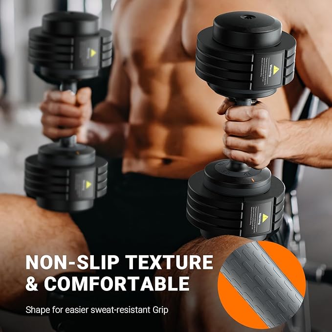 Adjustable Dumbbells Set of 2, 1 Hand Adjustable Weights Dumbbells Set, 5 in 1/10 in 1 Free Dumbbell with Anti-Slip Texture Handle, 25/55/80lb Pair Weight Set For Home Gym Suit both Men and Women
