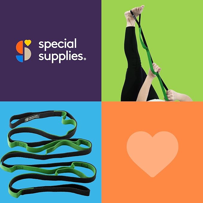 SPECIAL SUPPLIES Yoga Strap for Stretching, Stability Training, Fitness, Flexibility, Physical Therapy, Home Workout Equipment, Strength Training, and Pilates (Green)