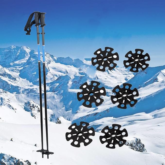 6pcs Walking Stick Tips, Replacement Rubber Tips for Walking Sticks, Trekking Pole Tips Baskets Hiking Pole Tips Feet Shock Absorption Rubber Cane Tips 11mm Diameter Survival Hiking Stick Accessories