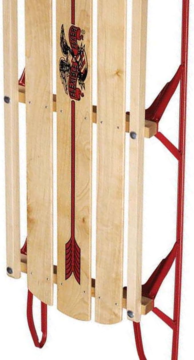 Flexible Flyer Metal Runner Sled. Steel & Wood Steering Snow Slider