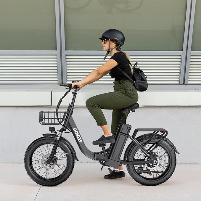 Electric Bike for Adults 20" Fat Tire,750W Motor 52V 13AH Removable Battery Max Range 35 Miles,28MPH,Folding EBike with Shimano 7 Speed and Adjustable Seat for Commute Mountain Snow