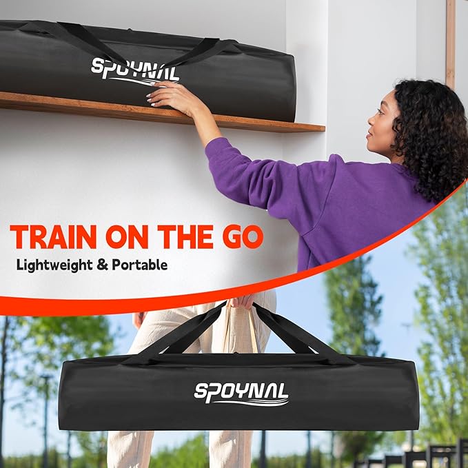 Baseball Auto Soft Toss Trainer with Rebound Net - Adjustable Height 52"-72", 8-Ball Capacity, 6/8/10s Auto-Drop, Rebound Net & Carry Bag - for Baseball & Softball Training Equipment