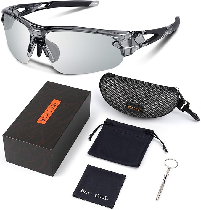 BEACOOL Polarized Sports Sunglasses for Men Women Youth Baseball Fishing Cycling Running Golf Motorcycle Tac Glasses UV400