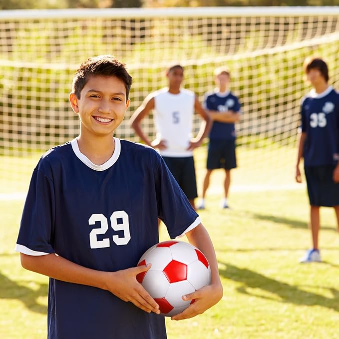 HyDren 4 Pack Soccer Ball with Pump Official Size 4/5 Deflated Soccer Balls Bulk for Outdoor Indoor Practice Training Sport Gift for Kids Boys Teen Youth Adult