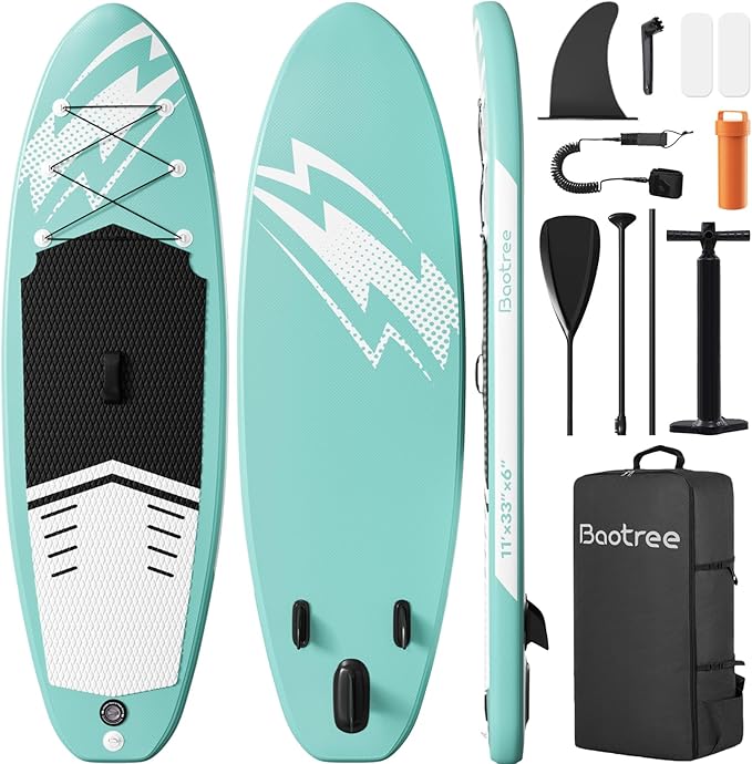 Inflatable Stand Up Paddle Board (6'' Thick) - Premium SUP Board with Durable SUP Accessories & Non-Slip Deck | Includes Paddle Pump & Backpack | for Adults/Youth