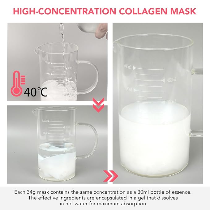 Collagen Face Mask, Hydrating Overnight Hydrogel Mask, Face Masks Skincare Anti Wrinkle Moisturizing, Facial Masks for Women Skin Care Sheet Masks for Face (4ea-Pink)