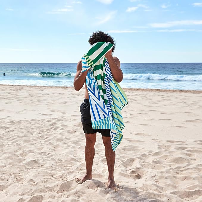 Dock & Bay Beach Towel - Quick Dry, Sand Free - Compact, Lightweight - 100% Recycled - Includes Bag - Sunset Boulevard - Set of 4 - Large (160x90cm, 63x35)