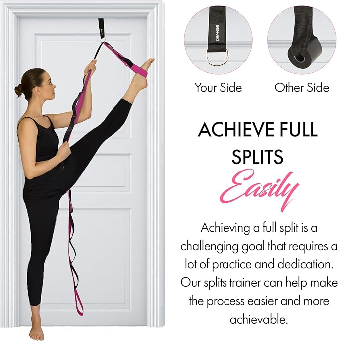 10-Loop Yoga Strap with Door Anchor – Stretch Strap for Flexibility, Deep Stretching, and Improved Balance – Perfect Yoga Accessory for All Fitness Levels