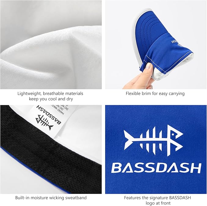 BASSDASH Ultralight UPF 50+ Soft Baseball Caps Unstructured Quick Dry Folding Hat Adjustable for Men Woman Outdoor Activities