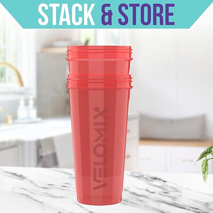 '-2 Pack- 28 oz Protein Shaker Bottles for Protein Mixes - 2x Wire Whisk | Leak Proof Shaker Cups for Protein Shakes | Protein Shaker Bottle Pack (Pink Set)