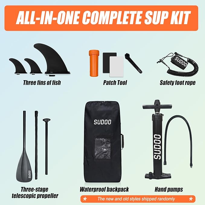 Inflatable Stand Up Paddle Board 10‘x30‘‘- Ultra-Light SUP with Backpack, Pump, Paddle, Coil Leash, 3 Fins, Repair Kit, Stable Design, Non-Slip EVA Deck for Adults & Youth