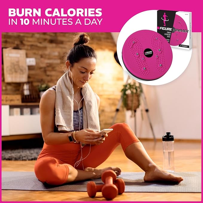 Core Abs Twister Board - Waist Sculptor Twister Board for Core & Ab Exercise - Waist Twisting Disc, Dizzy Disc Twist Board for Slimming Workout with 8 Magnets Reflexology