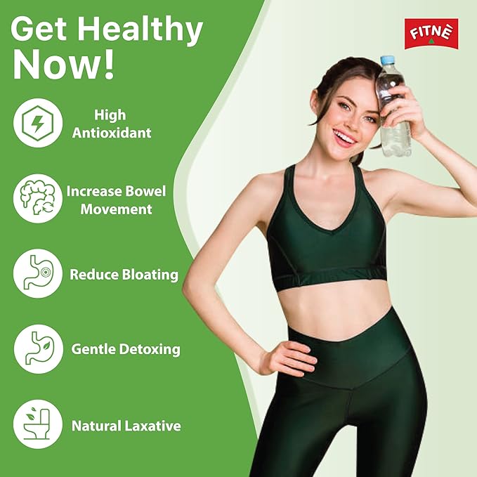 FITNE Green Tea Herbal Honey Lemon With Garcinia Senna Infusion Gentle Detox Cleanse High Antioxidant No Calories Stevia Sweetener, 60 Tea Bags