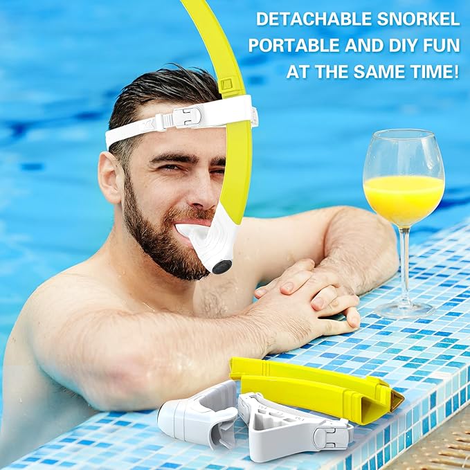 Greatever Detachable Portable Snorkel for Lap Swimming Unisex-Adult Silicone Adjustable Headband One Way Exhaust Valve