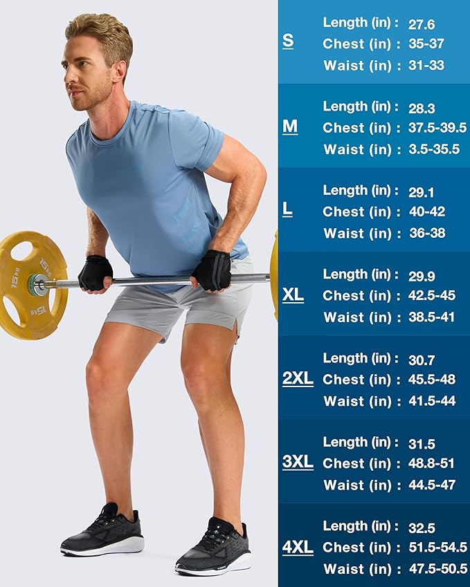 G Gradual Men's Workout Shirts Quick Dry Athletic Running T-Shirts Lightweight Moisture Wicking Short Sleeve Sports Gym Tops