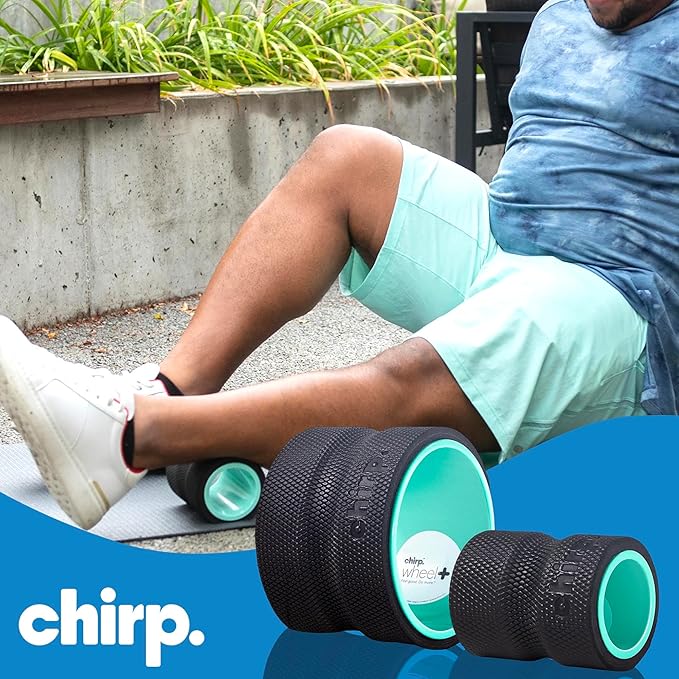 Chirp Wheel Foam Roller - Targeted Back & Neck Pain Relief, Muscle Massage, Trigger Point Therapy, High-Density Foam Tool for Physical Therapy, Stretching & Exercise, 500lbs Capacity, 2-Pack Mint