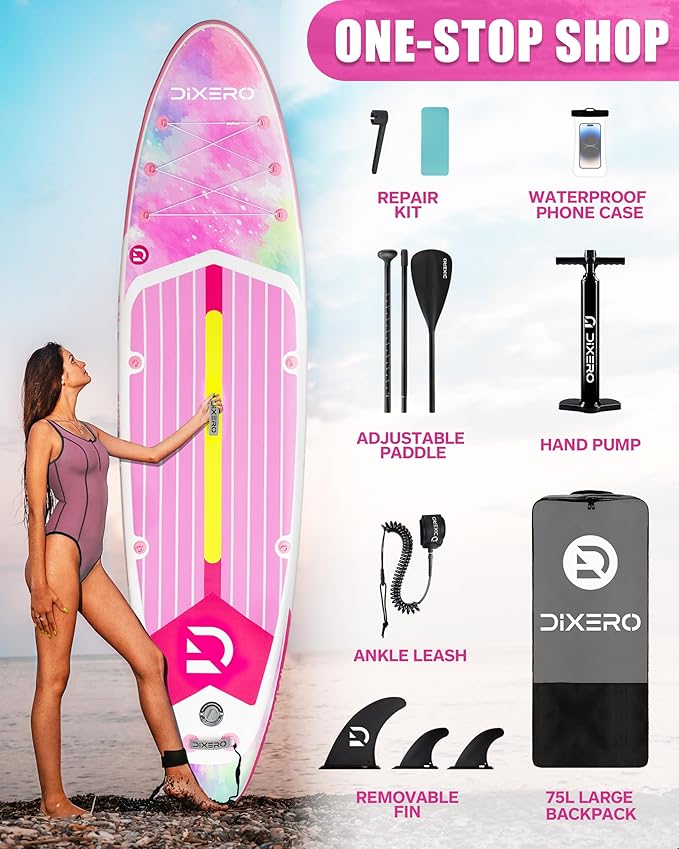 Inflatable Stand Up Paddle Board with SUP Accessories, Anti-Slip EVA Deck, 11'*33" Inflatable Paddle Boards for Adults & Youth of All Skill Levels