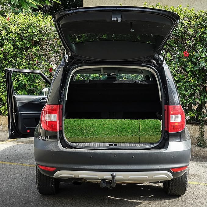 Golf Hitting Mat with Ball Tray 5x4ft - 6x4ft Dual-Turf Practice Mat for Indoor & Outdoor Use Golf Training Mat with Rubber Tee Holes, Suitable for Swing Driving & Chipping