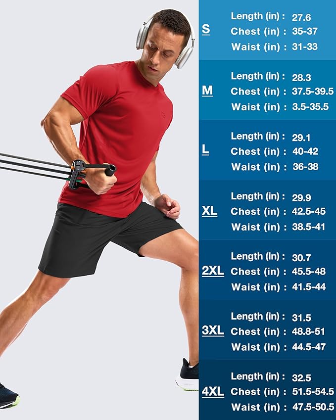 G Gradual Men's Workout Shirts Quick Dry Athletic Running T-Shirts Lightweight Moisture Wicking Short Sleeve Sports Gym Tops