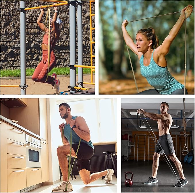 VEICK Resistance Bands for Working Out, Exercise Bands, Workout Bands, Pull Up Assistance Bands, Long Heavy Stretch Bands Set for Men and Women, Power Weight Gym at Home Fitness Equipment