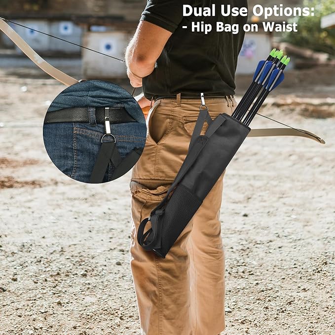 Cosmos Archery Arrow Quiver Holder Adjustable Arrow Backpack Bag Holder Hip Back Quiver for Arrows, Bow Hunting and Target Practicing