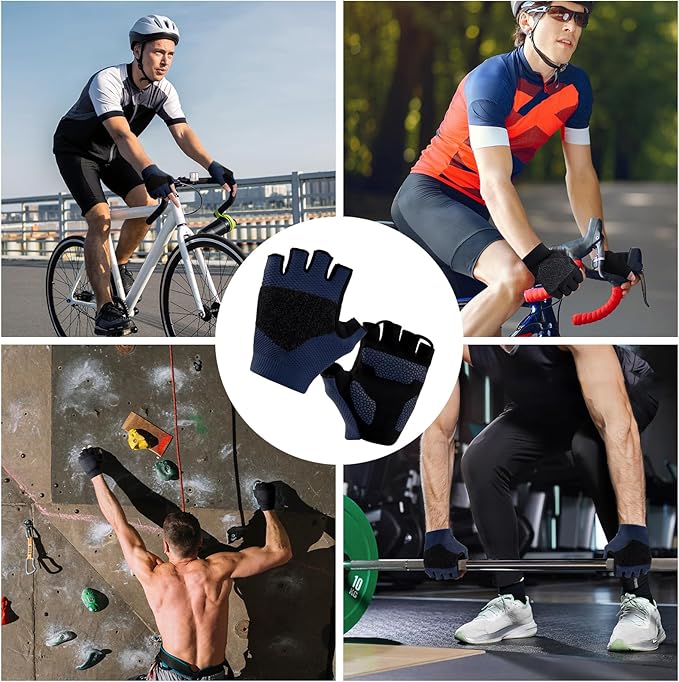 Cycling Gloves for Men Women, Half Finger Bike Gloves for Biking, Gym, Weight Lifting, Rowing, Riding, Outdoor Sports
