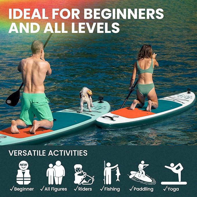 Inflatable Stand Up Paddle Board with Sup Board Accessories, Durable, Lightweight,Wide Stable Design,Wide Non-Slip Deck, Non-Slip Comfort Deck Pink Paddle Board for Women & Girls