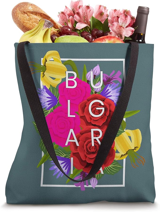 Flowers of Bulgaria Word Art - Bulgarian Pride Tote Bag