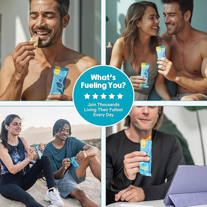 Essential Nutrition Bars by LyfeFuel | Vegan Protein Bar & Low Carb Meal Replacement for Intermittent Fasting and Hunger Control | 12g Plant-Based Protein, High Fiber, MCT Oil and 21 Organic Vitamins | No Sugar Alcohols (Lemon Ginger Tart)