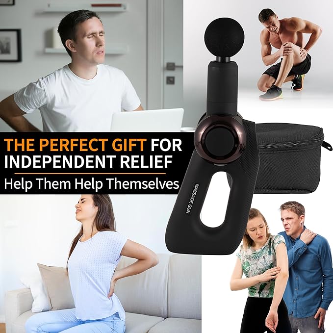 Deep Tissue Percussion Massage Gun | Handheld Multi-Angle Massager | Adjustable Arm for Full-Body Reach | Portable Muscle Recovery Tool | 30 lbs Stall Force | Quiet | 5-Speed | 240 Min Battery
