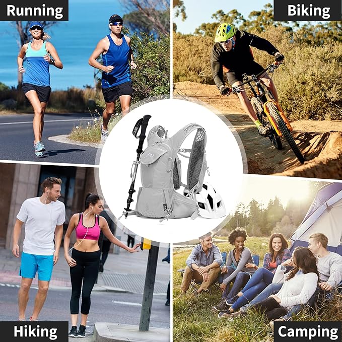 Hydration Pack Backpack, Lightweight Water Backpack with 2L Leakproof Hydration Bladder Daypack for Men Women,Running Hydration Vest for Outdoor Trail