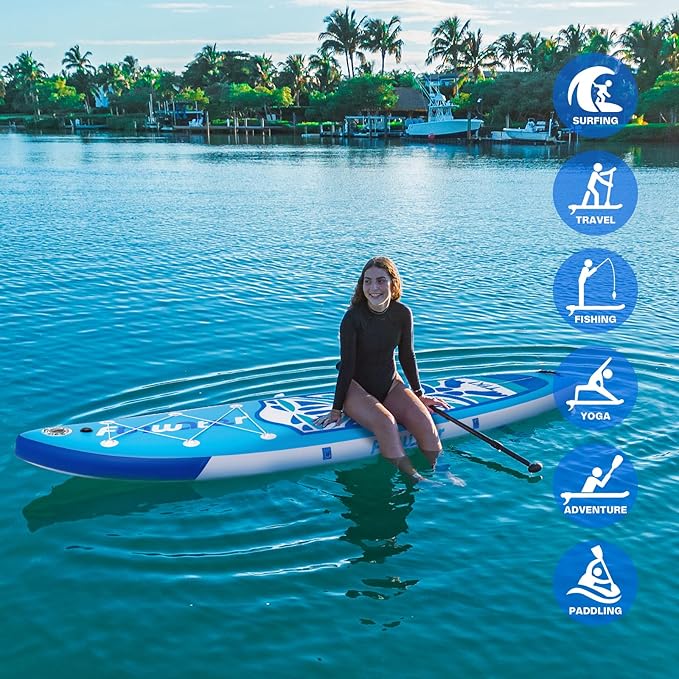 FunWater Inflatable Ultra-Light Stand Up Paddle Board for All Skill Levels with Premium SUP Paddleboard Accessories,Non-Slip Comfort Deck for Youth & Adults