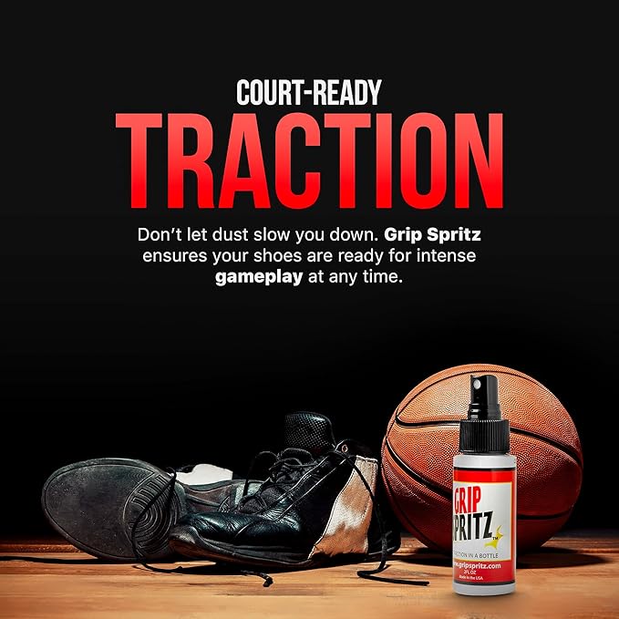 Basketball Shoe Grip Spray - Improve Sole Traction & Court Grip - Rejuvenate & Elongate Sneaker Life - Anti Slip Grip & Performance Enhancer - Basketball Accessory