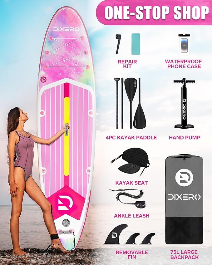 Inflatable Stand Up Paddle Board with SUP Accessories, Anti-Slip EVA Deck, 11'*33" Inflatable Paddle Boards for Adults & Youth of All Skill Levels