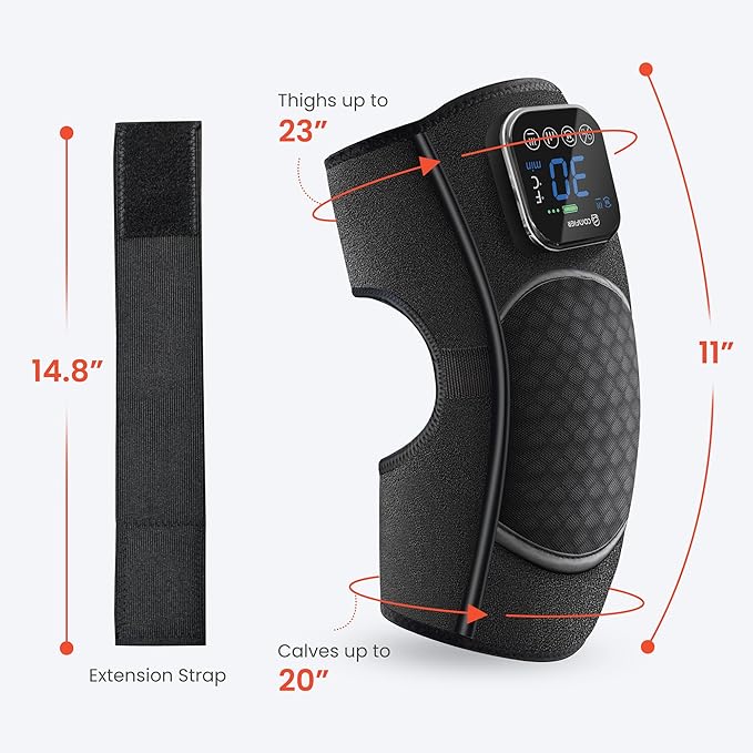 COMFIER Cordless Knee Massager with Heat & Vibration,Heated Knee Brace Wrap for Arthritis, Graphene Knee Heating Pad for Knee Pain, Electric Knee Support, Gifts for Men Women (1 Pack)