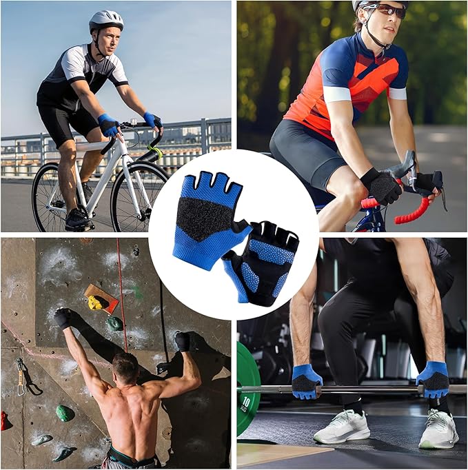 Cycling Gloves for Men Women, Half Finger Bike Gloves for Biking, Gym, Weight Lifting, Rowing, Riding, Outdoor Sports