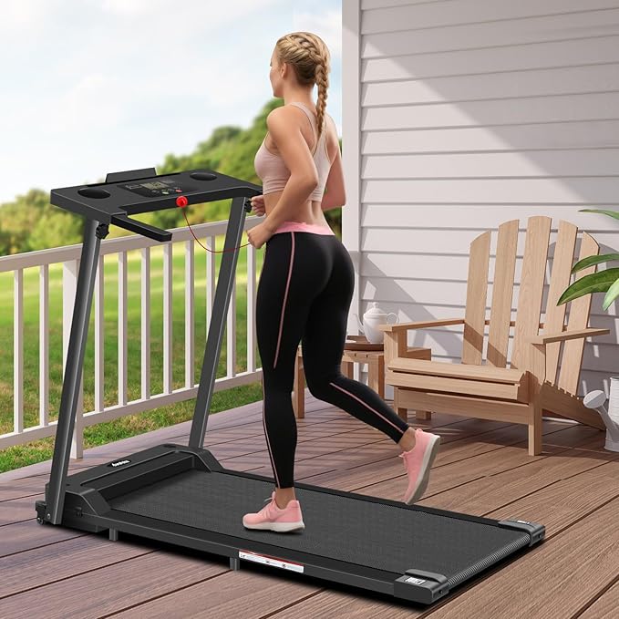 Portable Foldable Treadmills for Home, Small Folding Treadmill for Home Office with 300 LBS Capacity, Walking Running Exercise Electric Compact Treadmill with LED Display