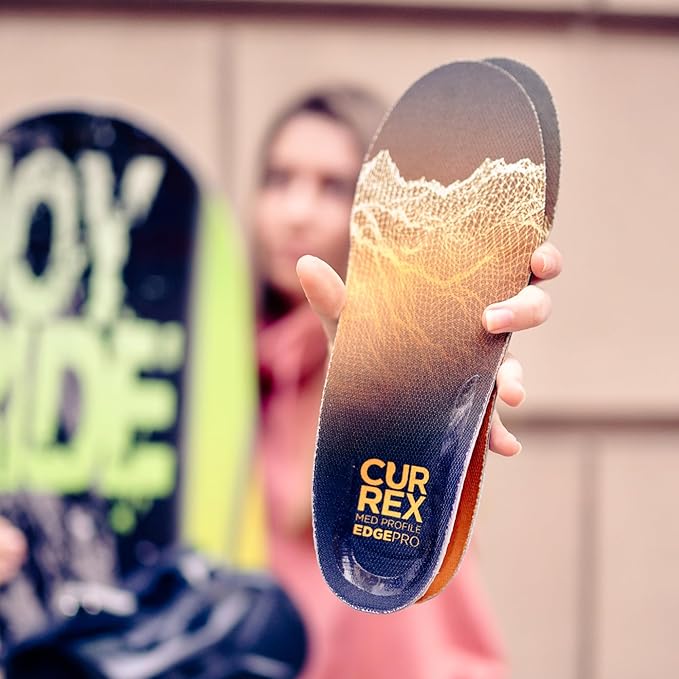 CURREX EdgePro Thermo Regulating Ski Boot Insoles for Snowboarding, Skiing, & Winter Sports ??Ski Boot Inserts with Shock Absorbing Cushioning ??for Men & Women ??Medium Arch, XL