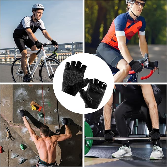 Cycling Gloves for Men Women, Half Finger Bike Gloves for Biking, Gym, Weight Lifting, Rowing, Riding, Outdoor Sports