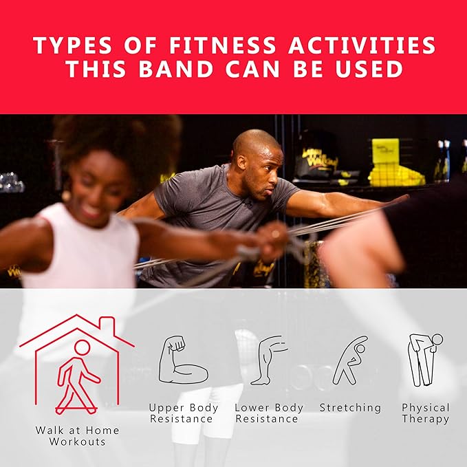 Walk at Home Workout Bands 7 Ring Adjustable Resistance Bands for Working Out Home Workout Walking Exercise Workout Bands Fitness Program Exercise Bands Stretch Bands for Recovery