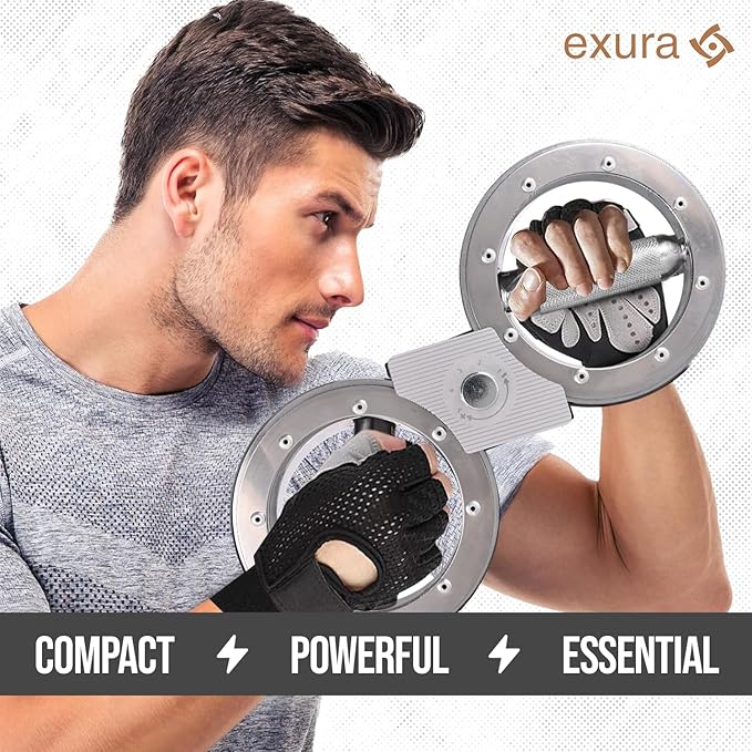 Exura Burn Machine Rotator 12 Pounds Adjustable Resistance With Gloves-Forearm Strength Trainer for Men&Women with 360 Degree Rotator Forearm Builder.