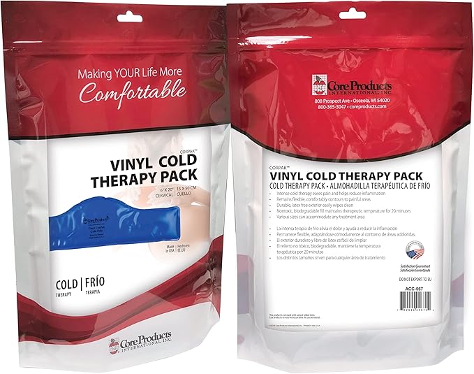 Core Products Flexible Vinyl Intense Cold Therapy Pack for Neck - 6" X 20"