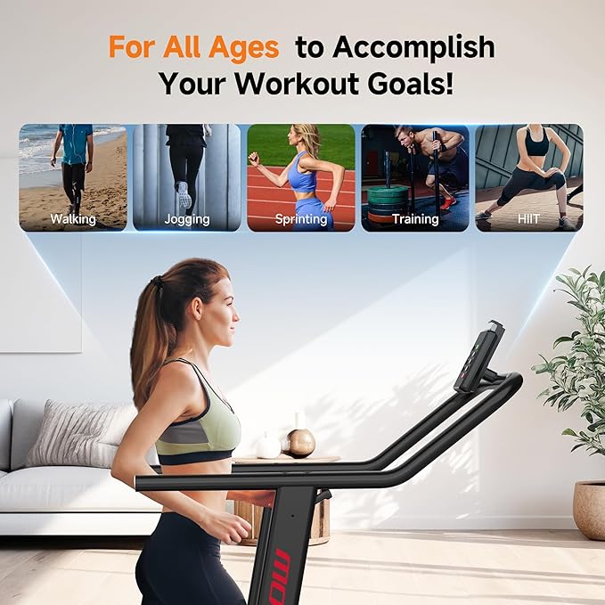 RUNOW Curved Treadmill with 4 Resistance Levels Non Motorized Manual Treadmill with LCD Display,Self Generated Air Runner for Home & Commercial Use 450LBS Capacity