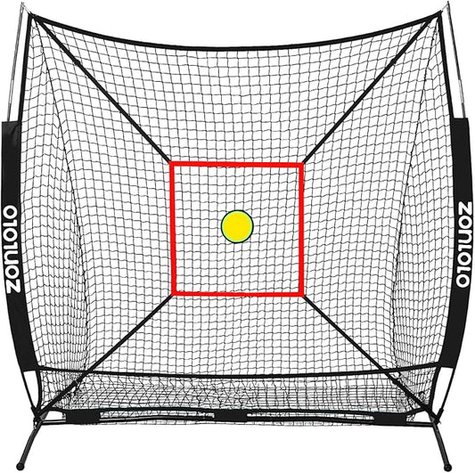 6 x 6 FT Baseball Net with 3 Diffferent Targets, Portable Practice Net for Batting,Hitting,Pitching and Throwing,Compact Package with Small Carrying Bag,Great for Kids