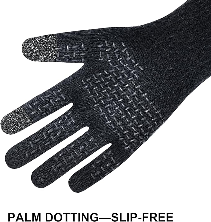 DexShell Waterproof Knit Gloves for Men & Women, Lightweight Touchscreen Wet-Grip for Running Hiking, Spring & Fall Use