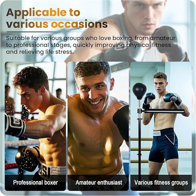 INNOLIFE Boxing Bar Height Adjustable Spinning Bar with Punching Bag Boxing Speed Trainer for Home Gym