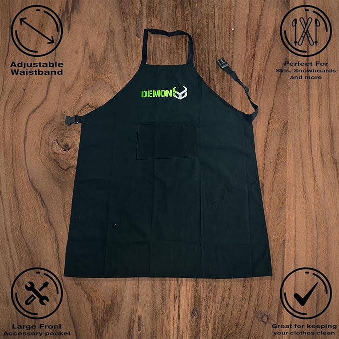 Demon Mechanic Ski and Snowboard Tuning Wax Kit with Universal Wax, Base Cleaner, Demon Slide Waxing Iron and Waxing Apron